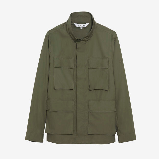 Chaqueta Safari Corta Repelente al Agua Color Avocat – Algodón | Aigle