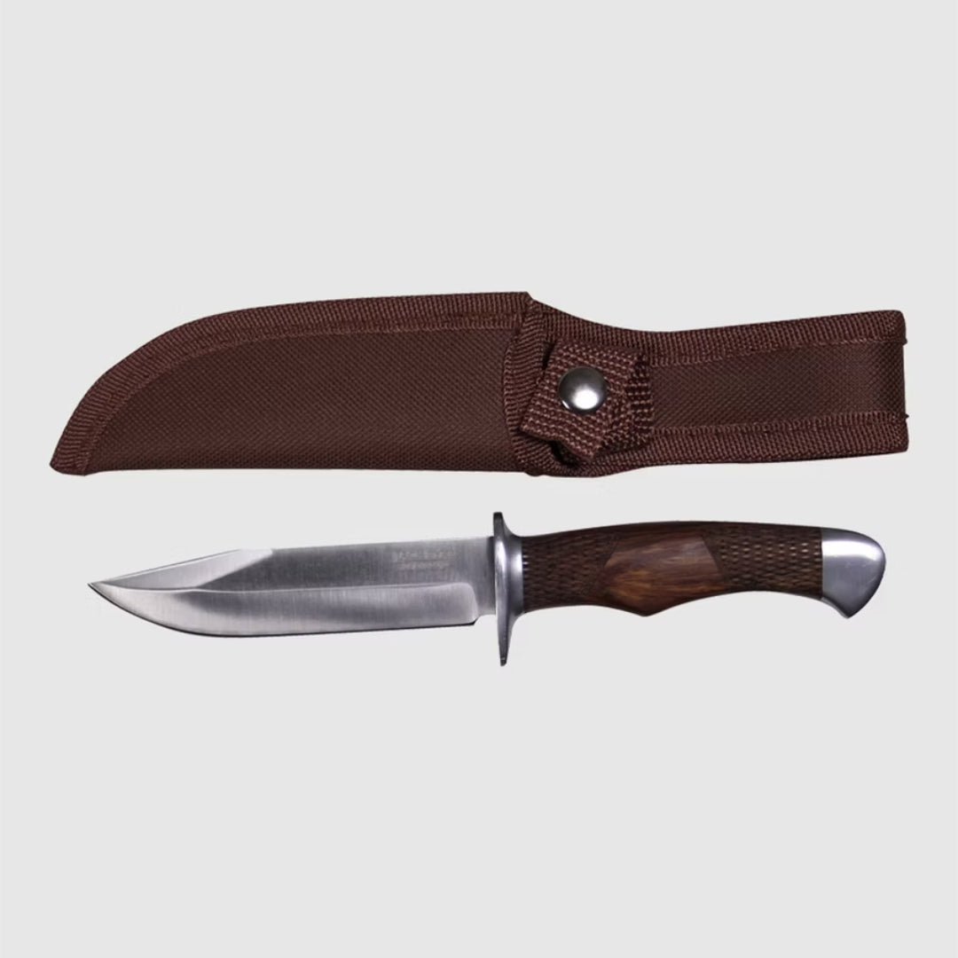 Juego Cuchillos Cazador Jack Pyke – 2 Hojas Acero Inoxidable, Mangos Palisandro, Fundas Nailon