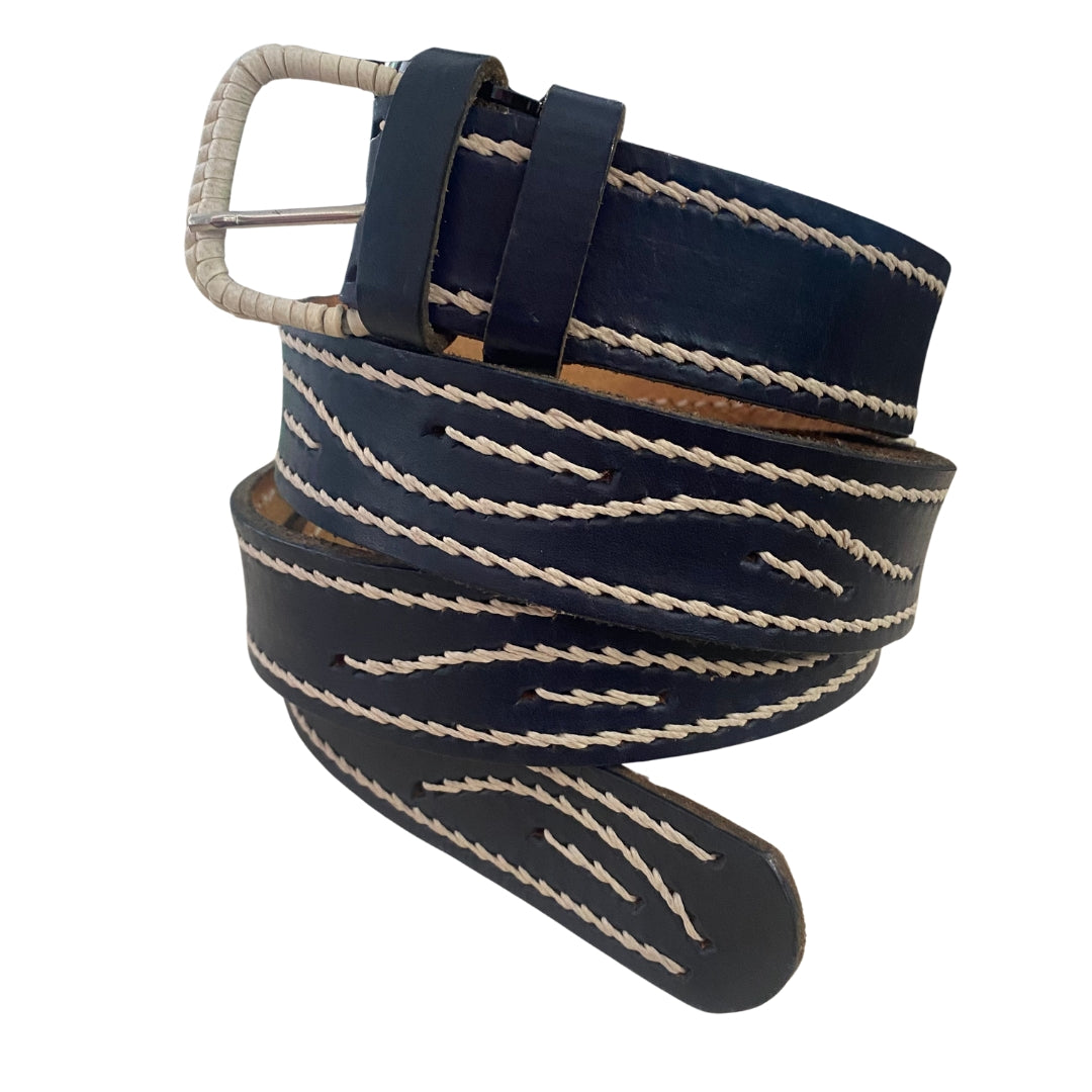 Cinturón Argentino de piel azul