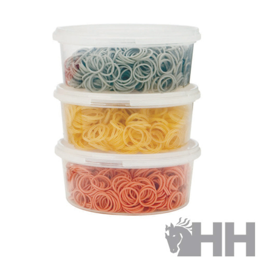 Gomas para Crines Caballo – Caja 800 Unidades, Color Ámbar | Trenzado y Engalanado