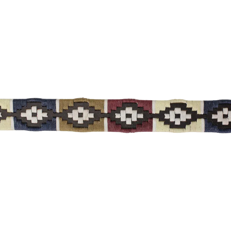 Cinturón Argentino Bordado Burdeo, Blanco, Azul y Beige – Piel 35mm