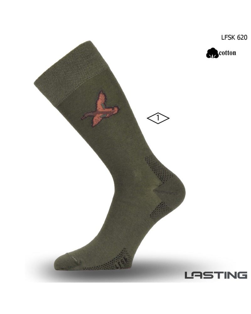 Calcetines Finos Trekking Algodón LFSK 620 Verde – Con el Pato | Tallas M (38-41) y L (42-45)