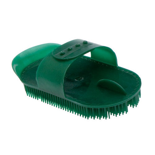 Almohaza HH de Plástico Ovalada con Asa – Ideal para Ducha y Limpieza del Caballo | Color Verde