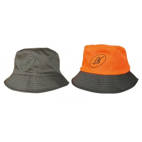 Sombrero Reversible Benisport | Caqui y Naranja | 100% Poliéster | Tallas 56-60 | Caza y Campo