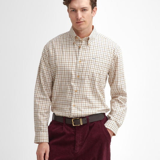 Camisa Barbour Bank Tattersall Merlot