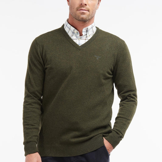 Jersey cuello en V Essential Barbour Seaweed