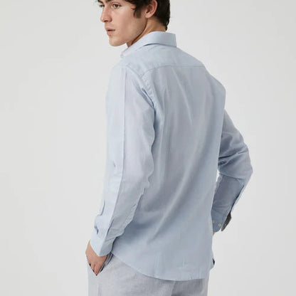 Camisa Lino y Algodón Hombre Kiff-Kiff – Estilo Casual Azul Claro | Tallas S a XL