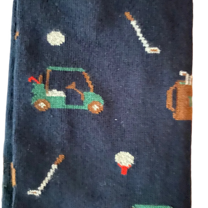 Calcetín Media Caña Hombre Kiff-Kiff – Estampado Golf Fondo Azul | Fabricado en España