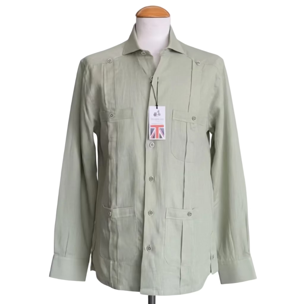Camisa de Lino 100% My Scootter Verde| Hombre Campo y Ciudad
