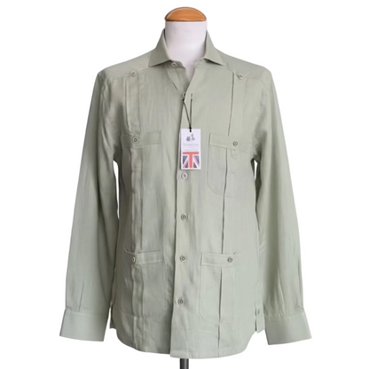 Camisa de Lino 100% My Scootter Verde| Hombre Campo y Ciudad