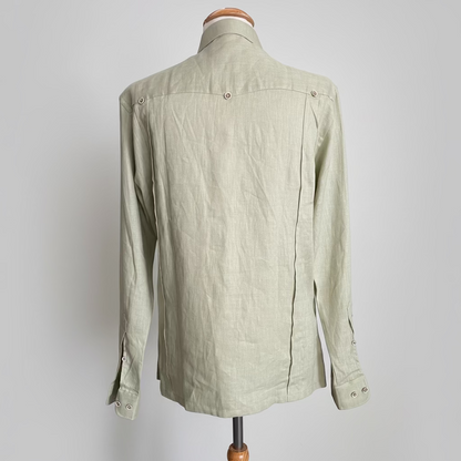 Camisa de Lino 100% My Scootter Verde| Hombre Campo y Ciudad