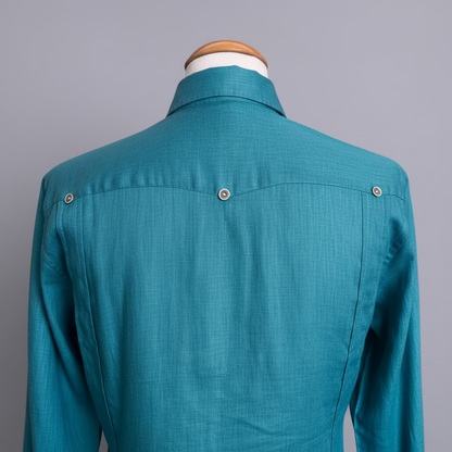 Guayabera de Lino 100% My Scootter Turqueza | Hombre Campo y Ciudad