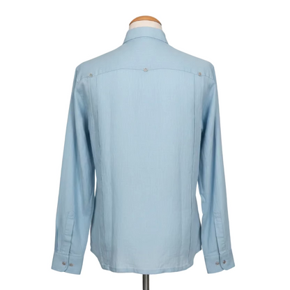 Guayabera de Lino 100% My Scootter Celeste | Hombre Campo y Ciudad (Copia)