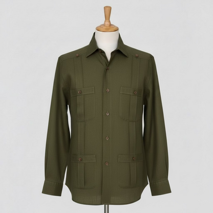 Camisa de Lino 100% My Scootter Verde| Hombre Campo y Ciudad