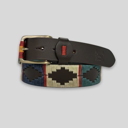 Cinturón Polo Argentino Marino/Beige/Turquesa
