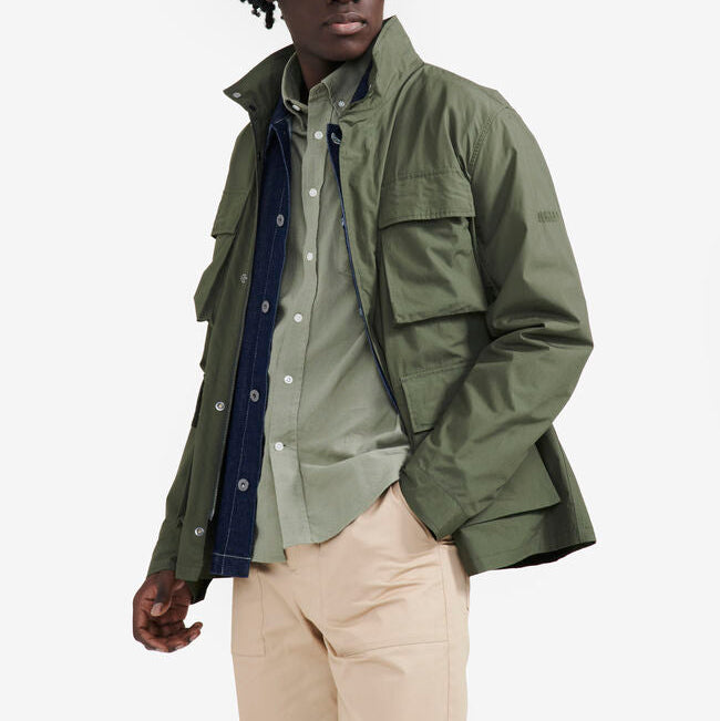 Chaqueta Safari Corta Repelente al Agua Color Avocat – Algodón | Aigle