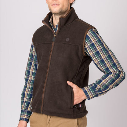 Chaleco Polar Berlín British Cotton Marrón – 100% Poliéster, Cremallera y Logo Grabado | Tallas S a 4XL