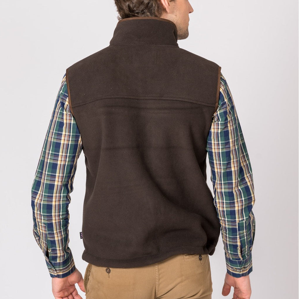 Chaleco Polar Berlín British Cotton Marrón – 100% Poliéster, Cremallera y Logo Grabado | Tallas S a 4XL