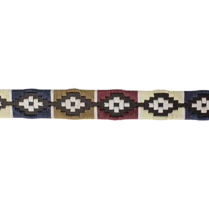 Cinturón Argentino Bordado Burdeo, Blanco, Azul y Beige – Piel 35mm